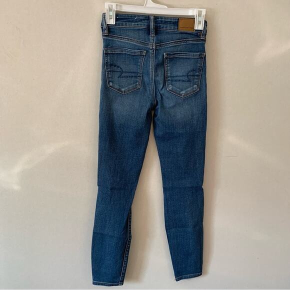 American Eagle Hi Rise Jegging Distressed Skinny Jeans SHORT - Picture 4 of 7